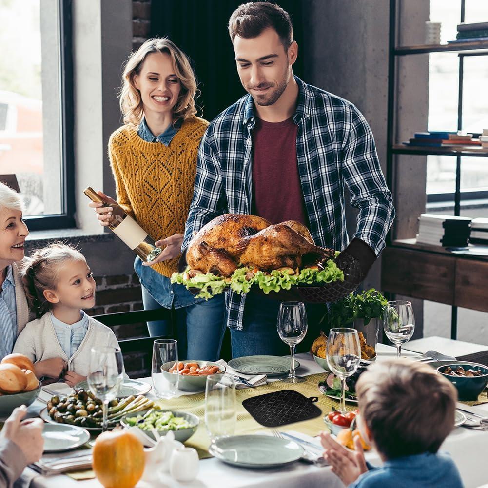 ACDNAC 4Pcs Oven Mitts,Effective Anti Slip and Anti Scalding Oven Mitt,Anti Corrosion Pot Holders