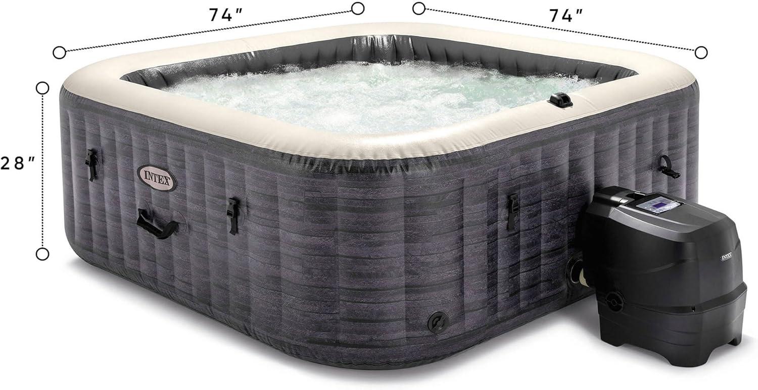 Intex Intex 120 Volt 6 Person - Person 140 - Jet Vinyl Square Inflatable Hot Tub in Gray