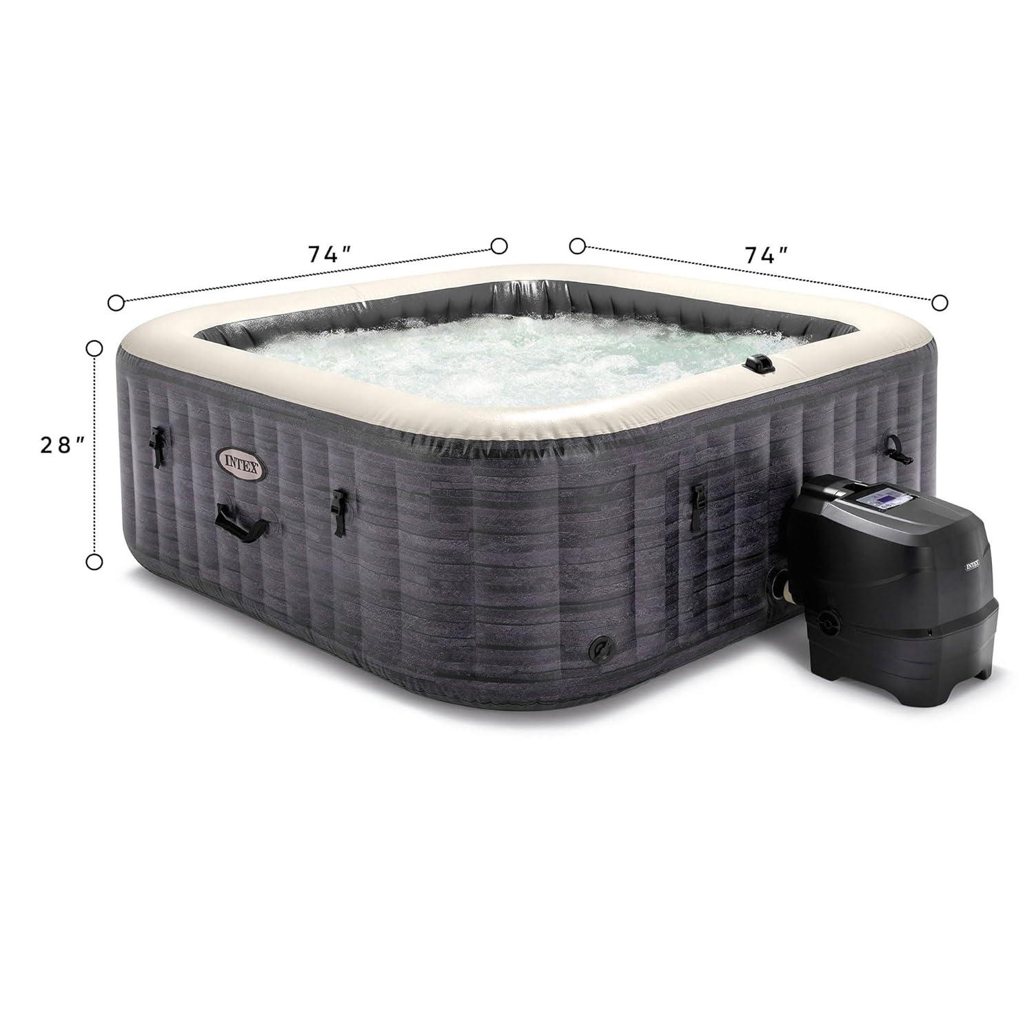 Intex Intex 120 Volt 6 Person - Person 140 - Jet Vinyl Square Inflatable Hot Tub in Gray