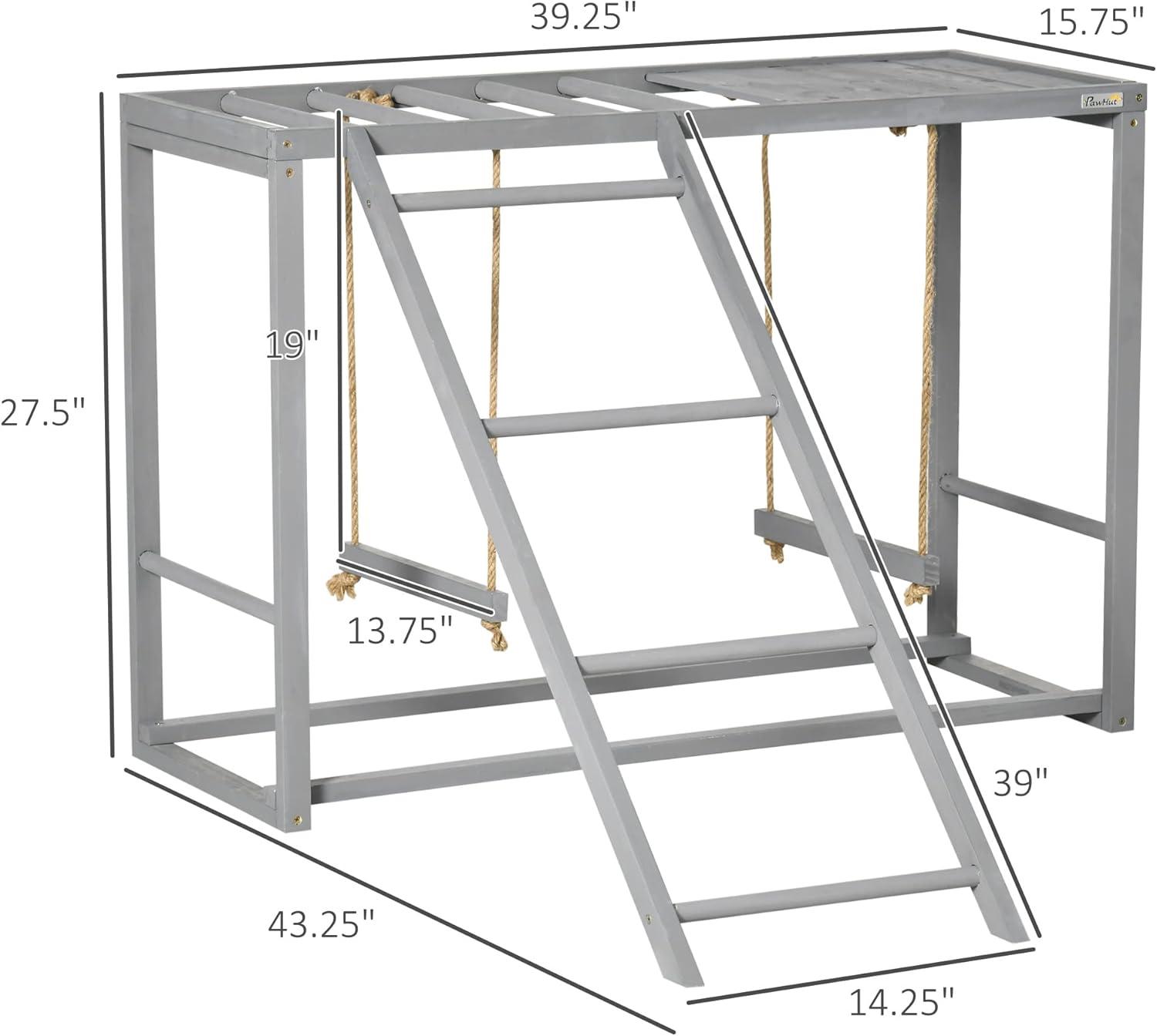 PawHut Chicken Activity Play w/ Swing Set for 3-4 Birds & Healthier Animals, Chicken Coop Accessory with Chicken Perches & Hen Ladder