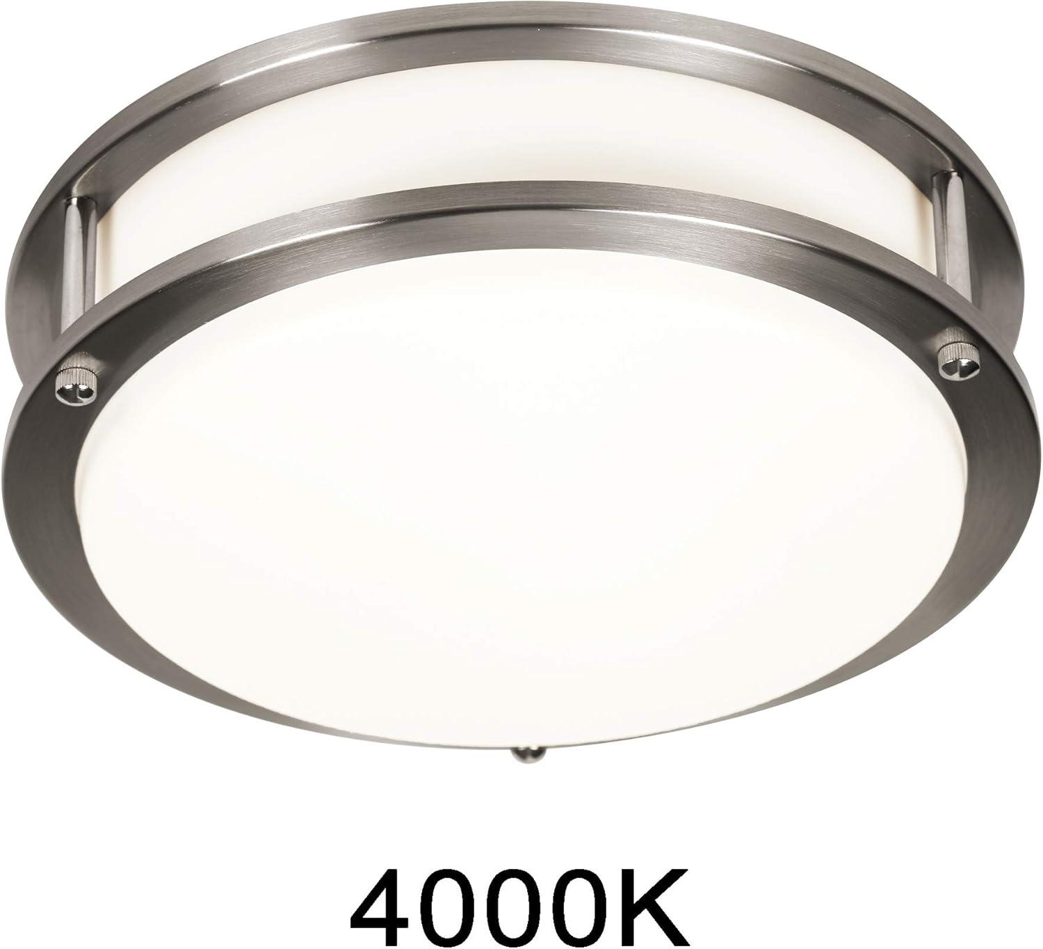 14" Brushed Nickel LED Energy Star Drum Flush Mount Light