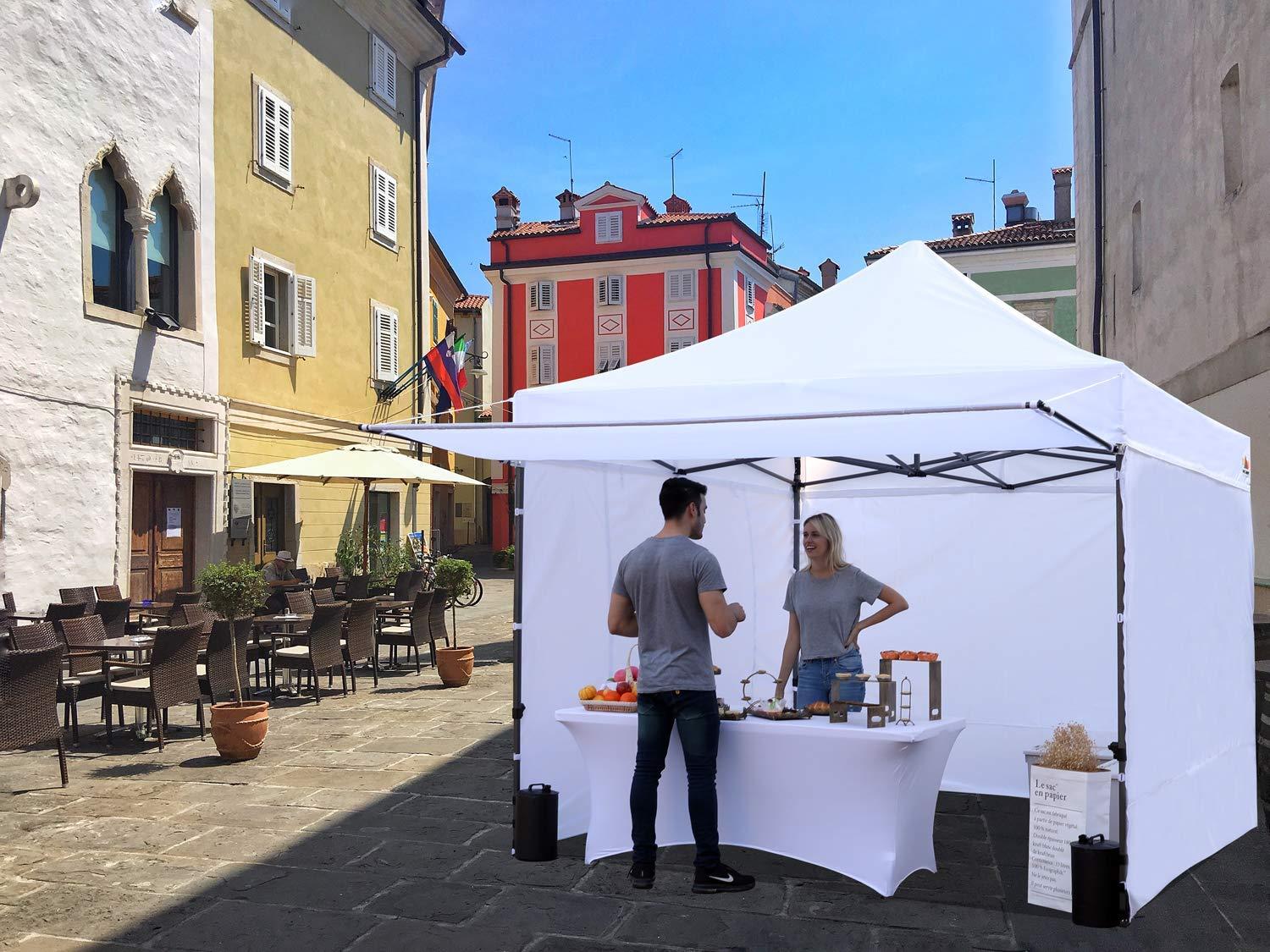 ABCCANOPY 10x10 Pop up Canopy Tent with Sidewalls - Easy up Canopies with Awning, Outdoor Tents for Parties, Market, Commercial Events, Red