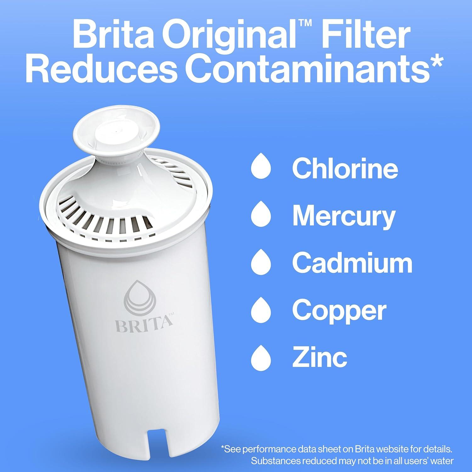 Brita Large 10 Cup Water Filter Pitcher with 1 Standard Filter, BPA Free, Everyday, White