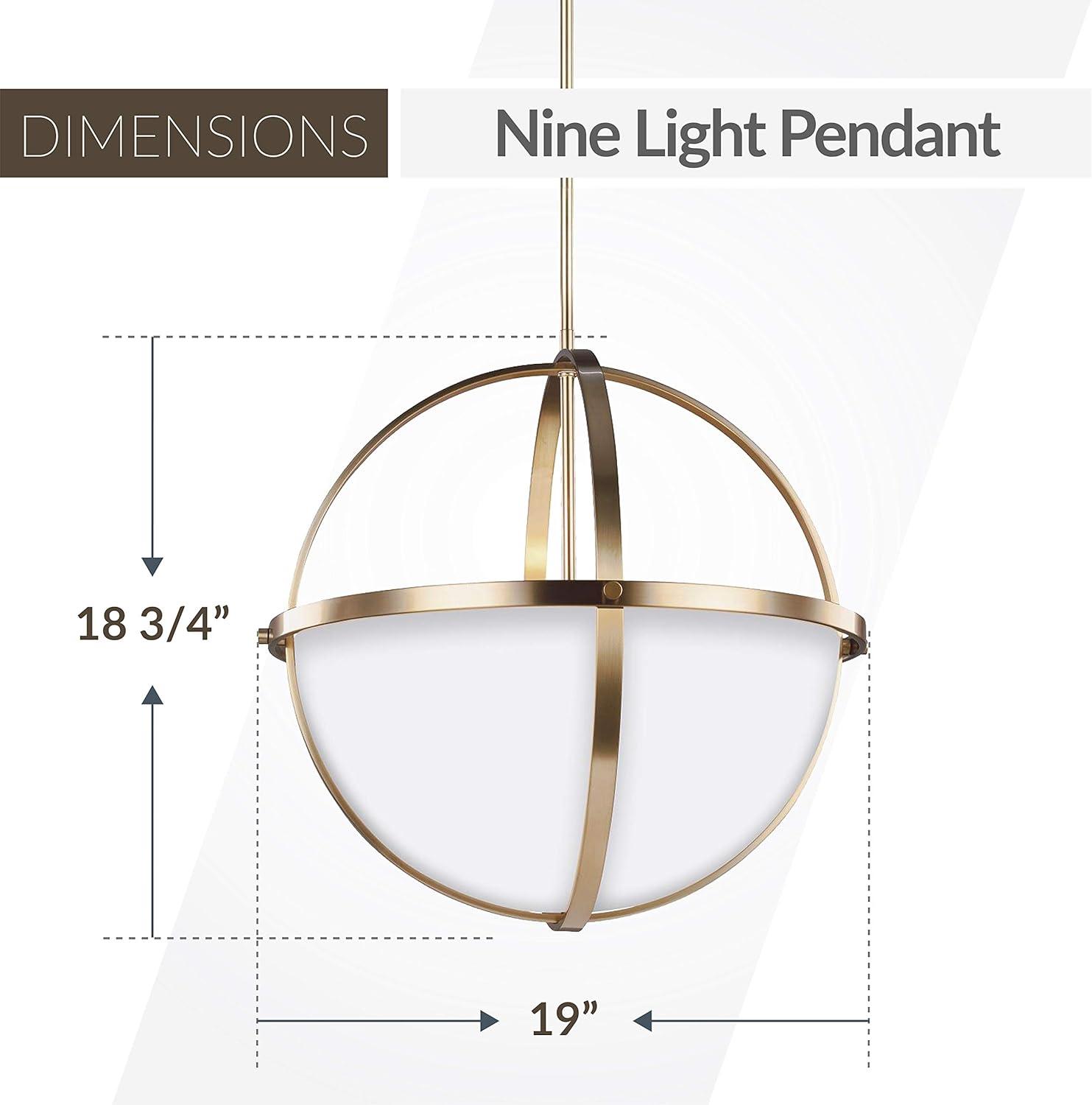 Alturas 3-Light Satin Brass Pendant with Etched White Glass
