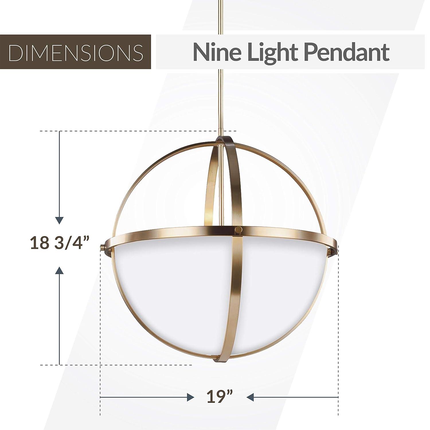 Alturas 3-Light Satin Brass Pendant with Etched White Glass