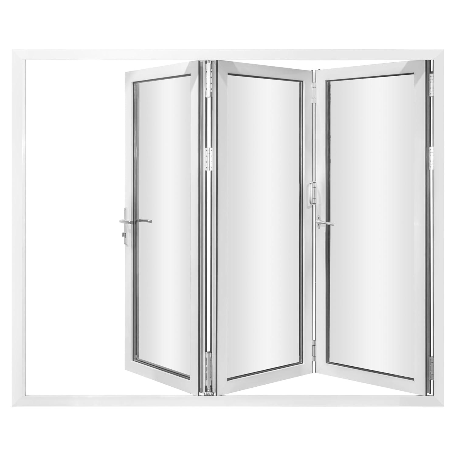 FOREVERDOORS Foever Doors 3 Panel, Folded Out, Folding Patio Door, Aluminum Folding Door