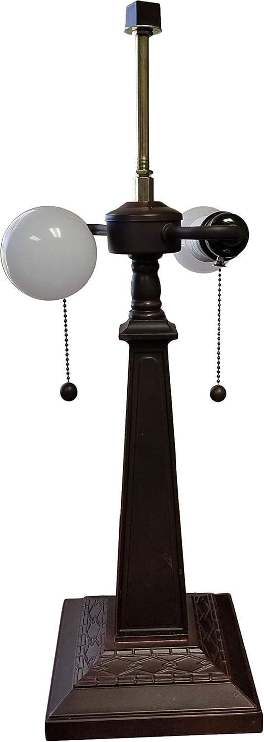 Tiffany Style 22" White Stained Glass Table Lamp