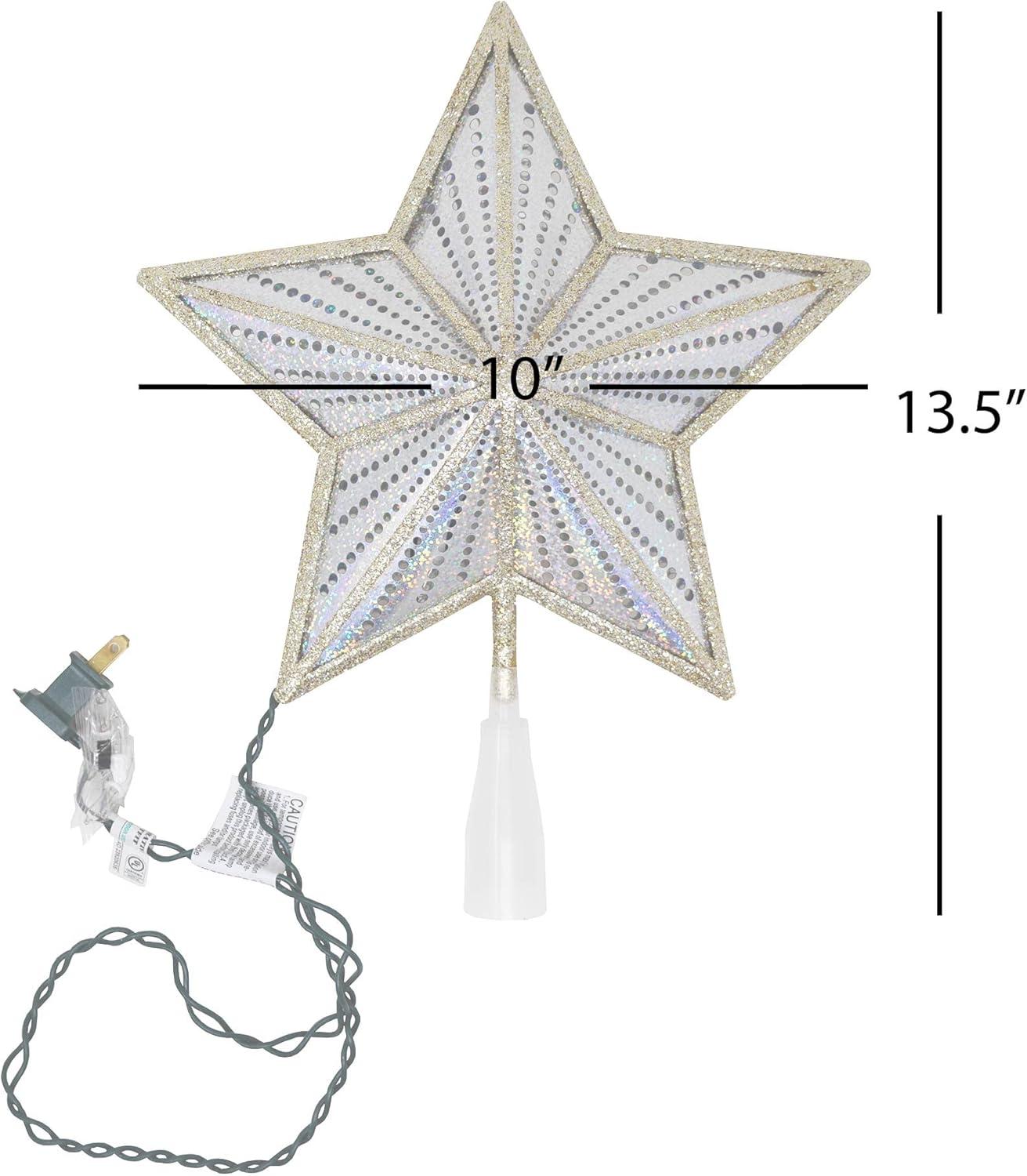 Kurt S. Adler UL4014 Lighted Treetopper, Gold, Iridescent