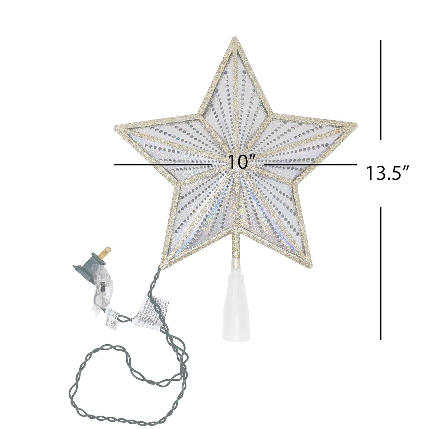 Kurt S. Adler UL4014 Lighted Treetopper, Gold, Iridescent