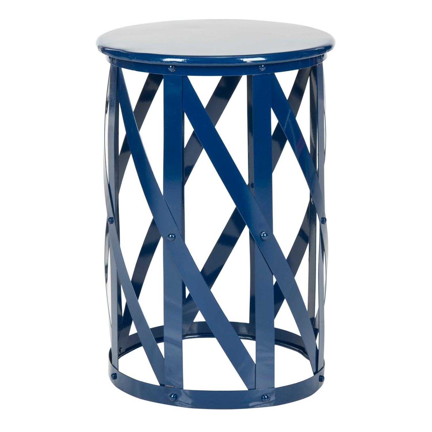 Bertram Lattice Accent Table - Navy - Safavieh.
