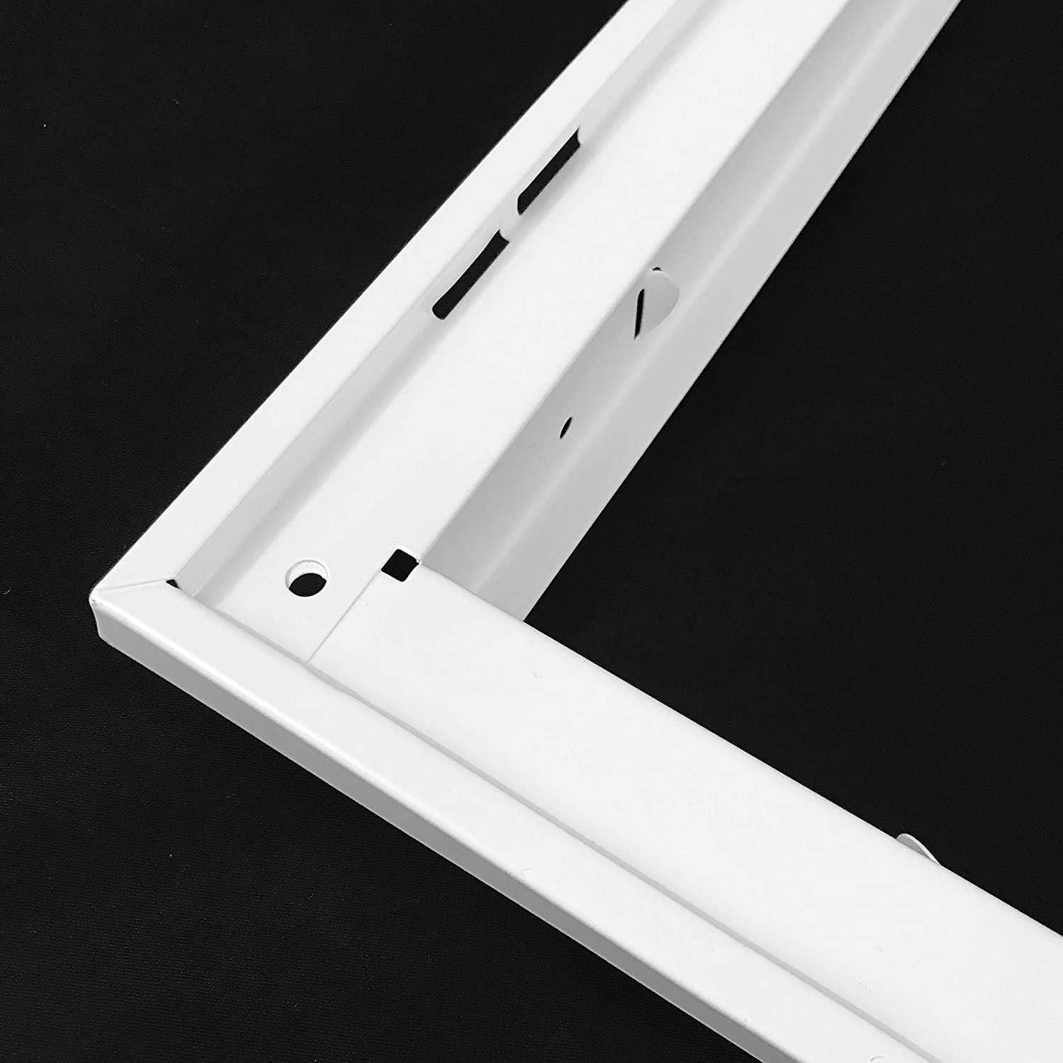 14x14 White Steel Return Air Filter Grille with Fixed Hinges