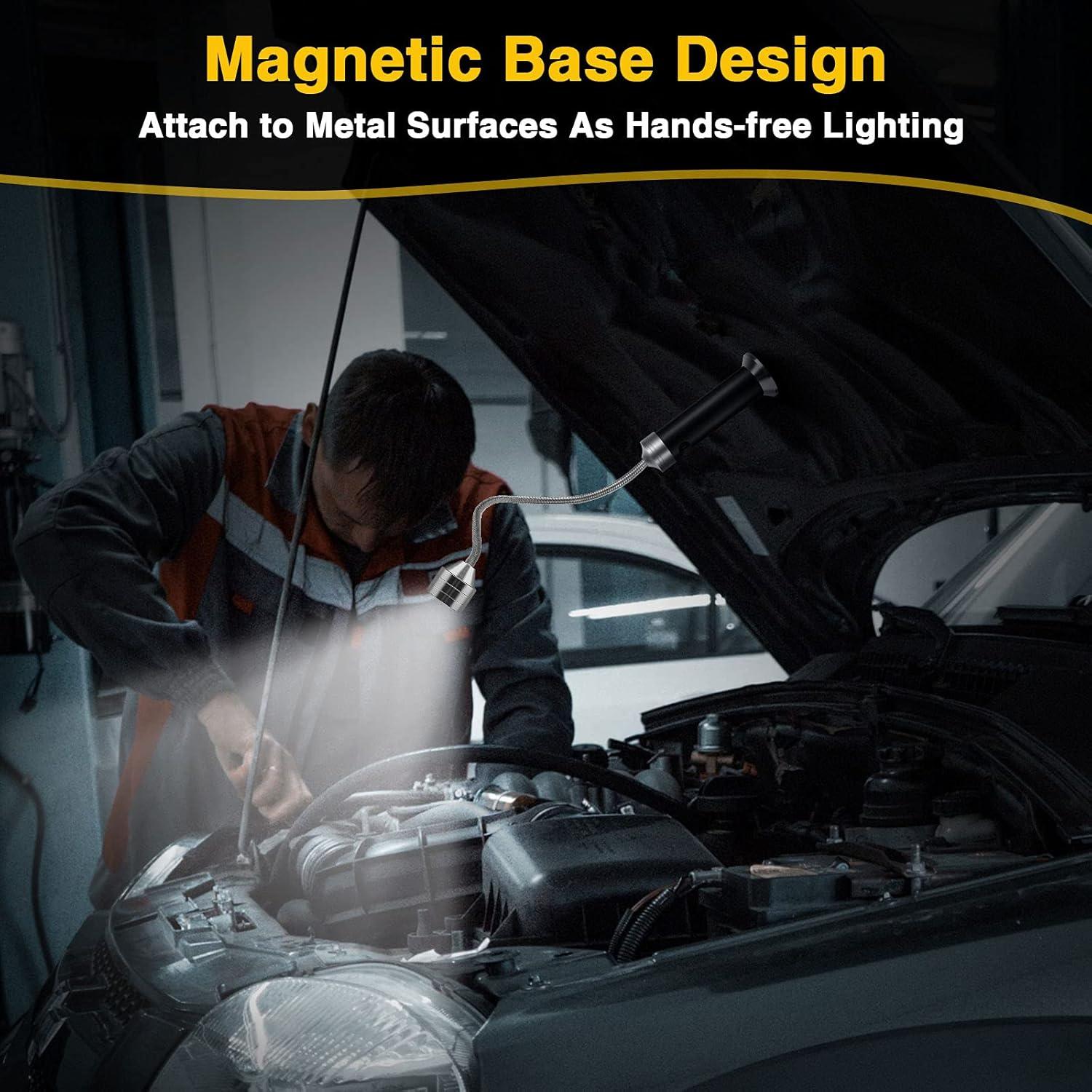 Jasee Barbecue Grill Light, BBQ Accessories for Outdoor with Magnetic Base, Mens Stocking Stuffers Grilling Gifts, 360 Degree Flexible Neck, Water Heat Resistant, Batteries Included - 2 Pack