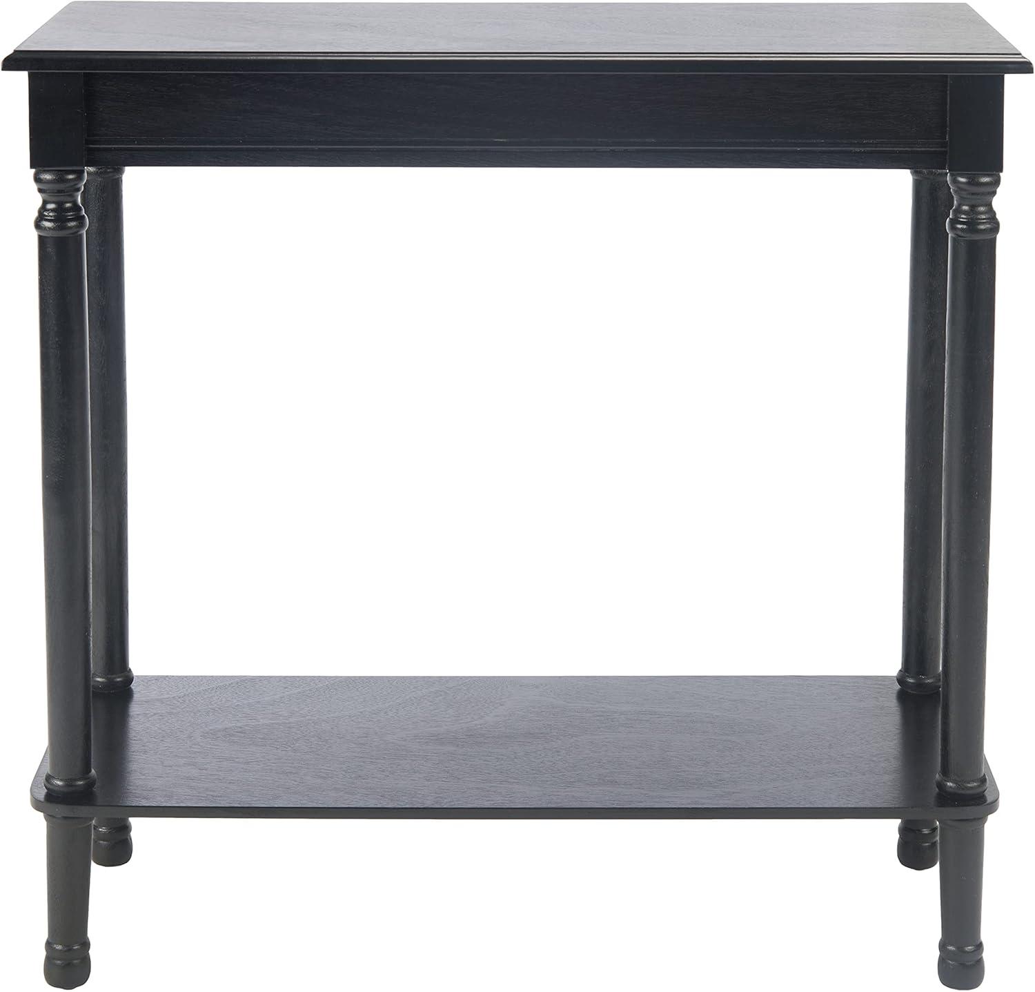 Black Pine and MDF Console Table with Storage