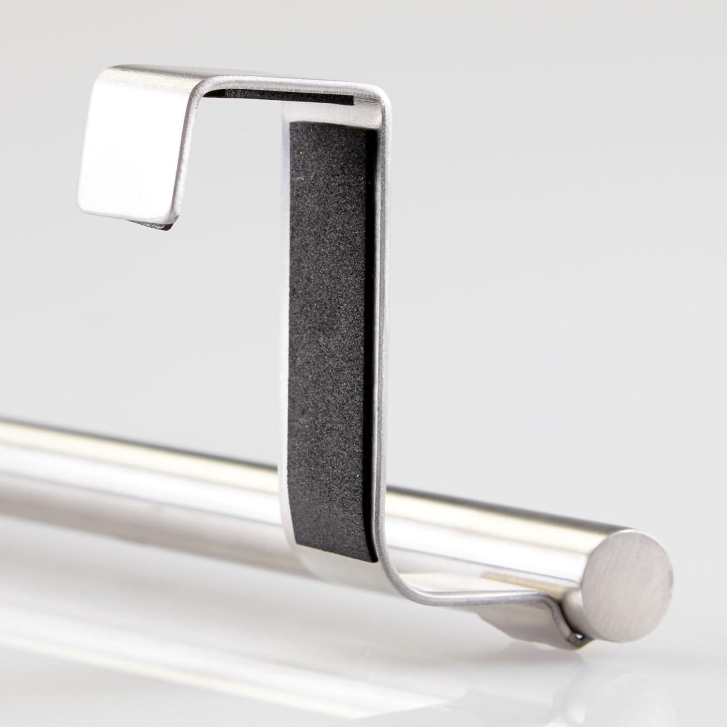 Stainless Steel Over-the-Door Towel Rack for Kitchen and Bathroom