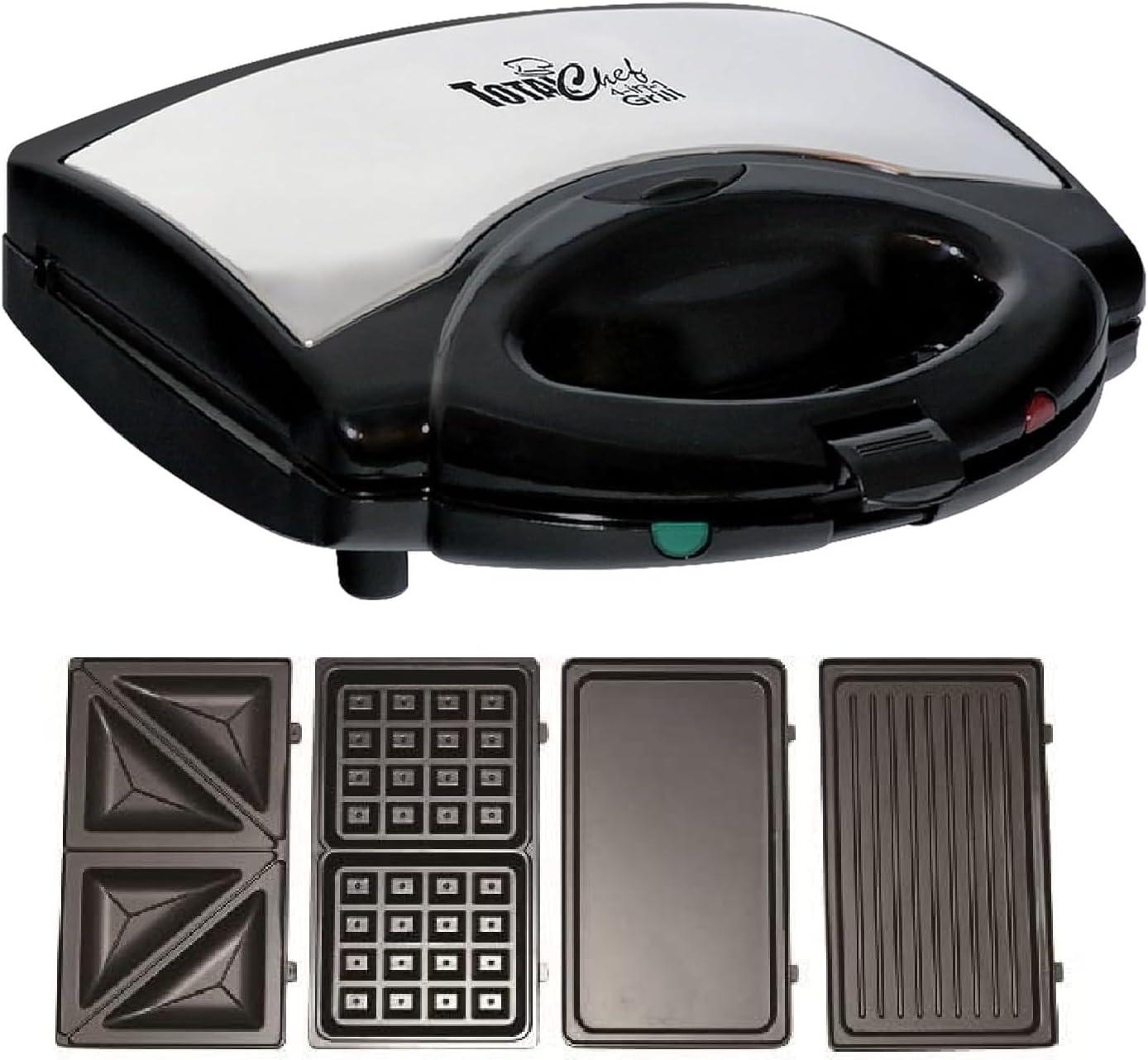 Total Chef Total Chef Electric Griddle Waffle Maker Sandwich Press Open
