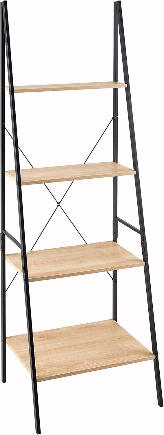 closetmaid 1312 4-tier wood ladder shelf bookcase, natural