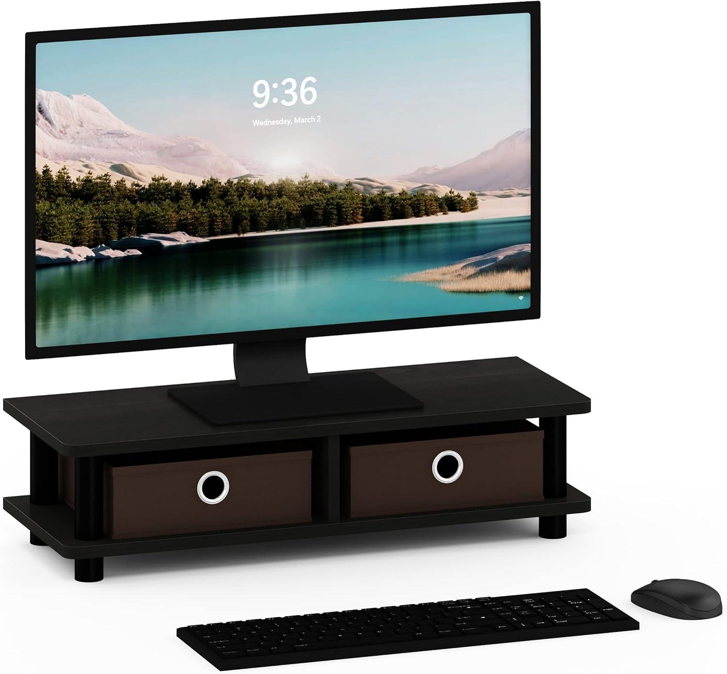 Furinno 17099EX-BK Turn-N-Tube Monitor Stand, Espresso & Black