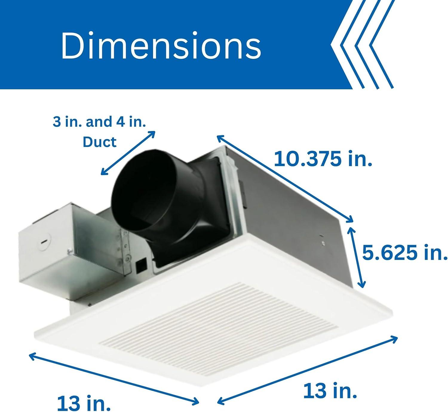 White Energy Star Retrofit Bathroom Ceiling Exhaust Fan