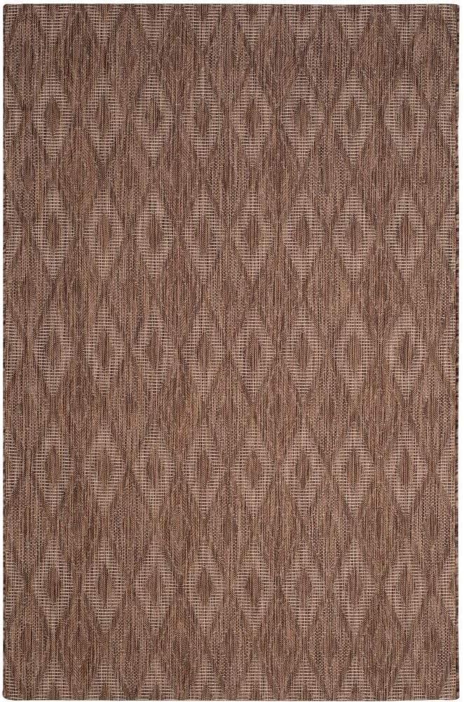 Courtyard CY8522 Power Loomed Indoor and Outdoor Area Rug - Brown/Brown - 5'3"x7'7" - Safavieh