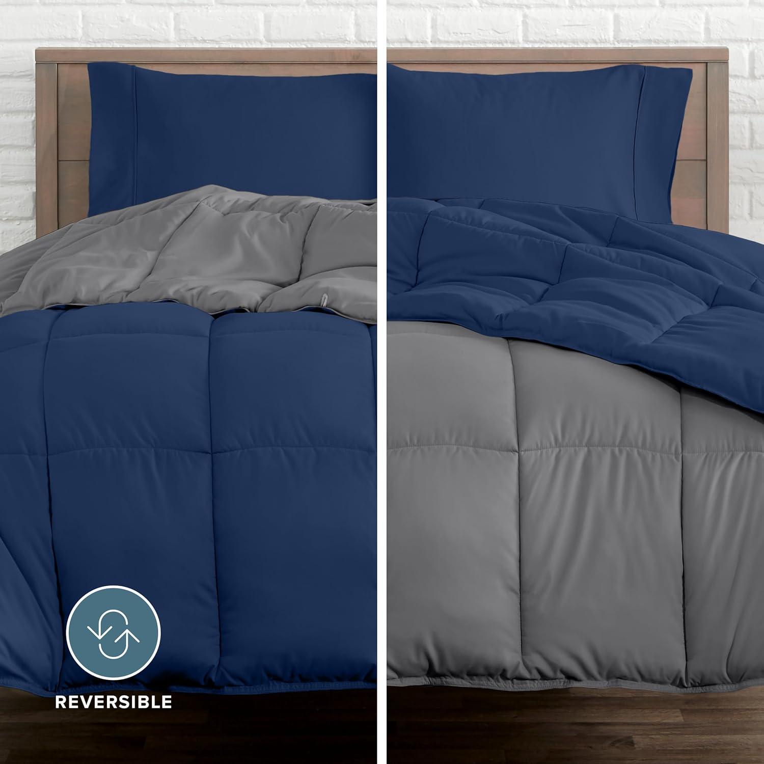 Bare Home 1800 Premium Microfiber Reversible Bed-In-A-Bag