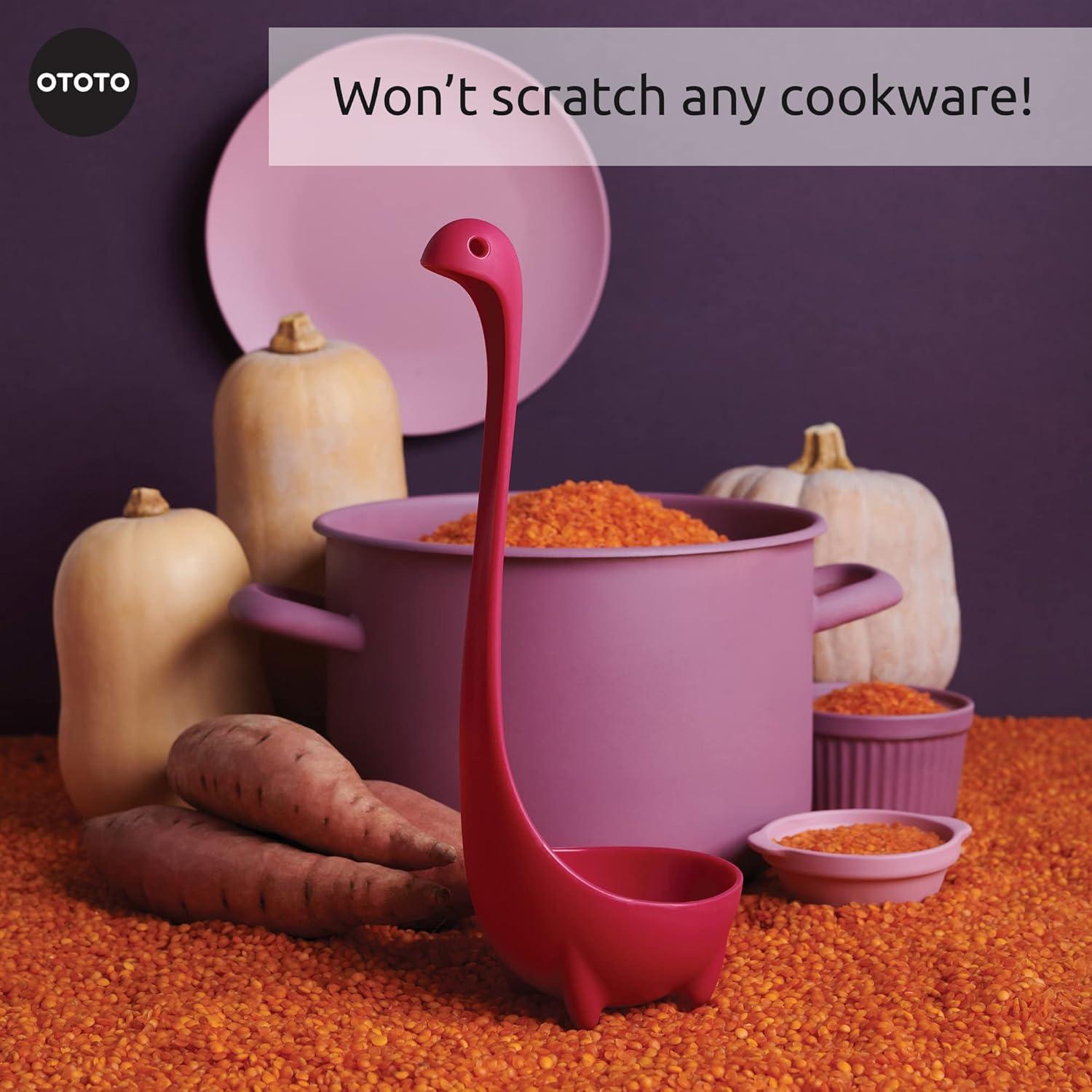 Ototo Jumbo Nessie Ladle Purple: Ergonomic BPA-Free Plastic, Dishwasher-Safe, 5.9 Volume, 8.69" Handle, 1 Piece