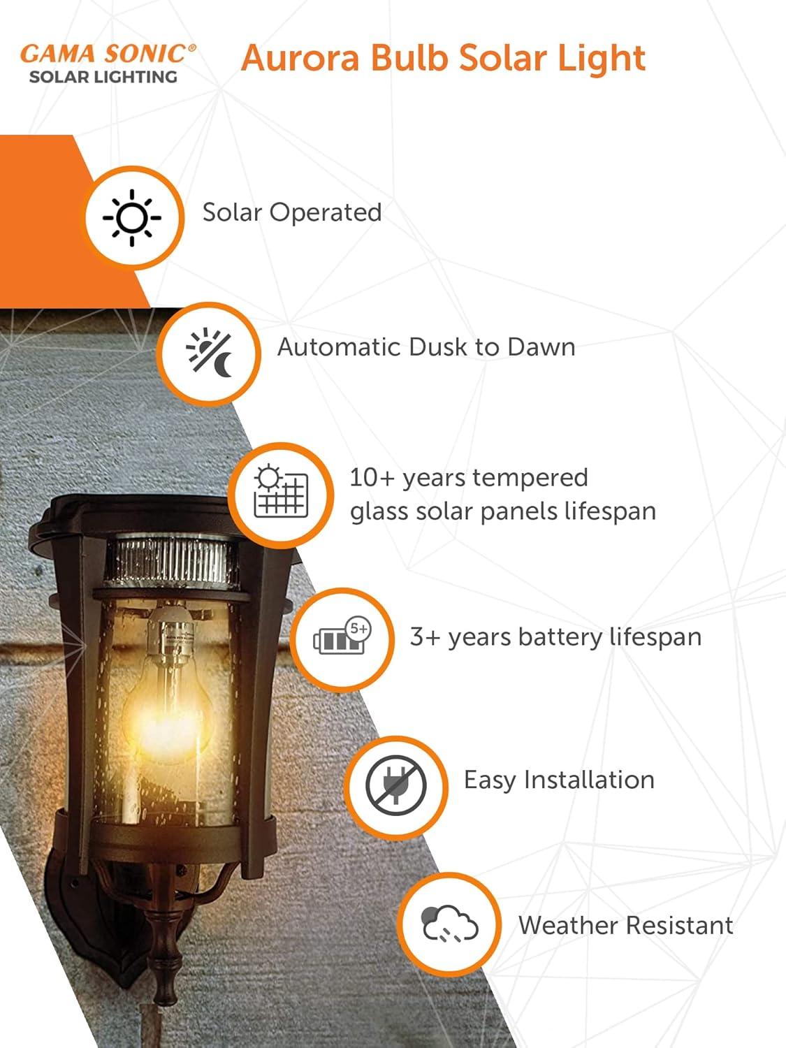 Eligia Black 1-Light 13" H Solar Powered Lantern Warm White Post Light with Pier and Wall