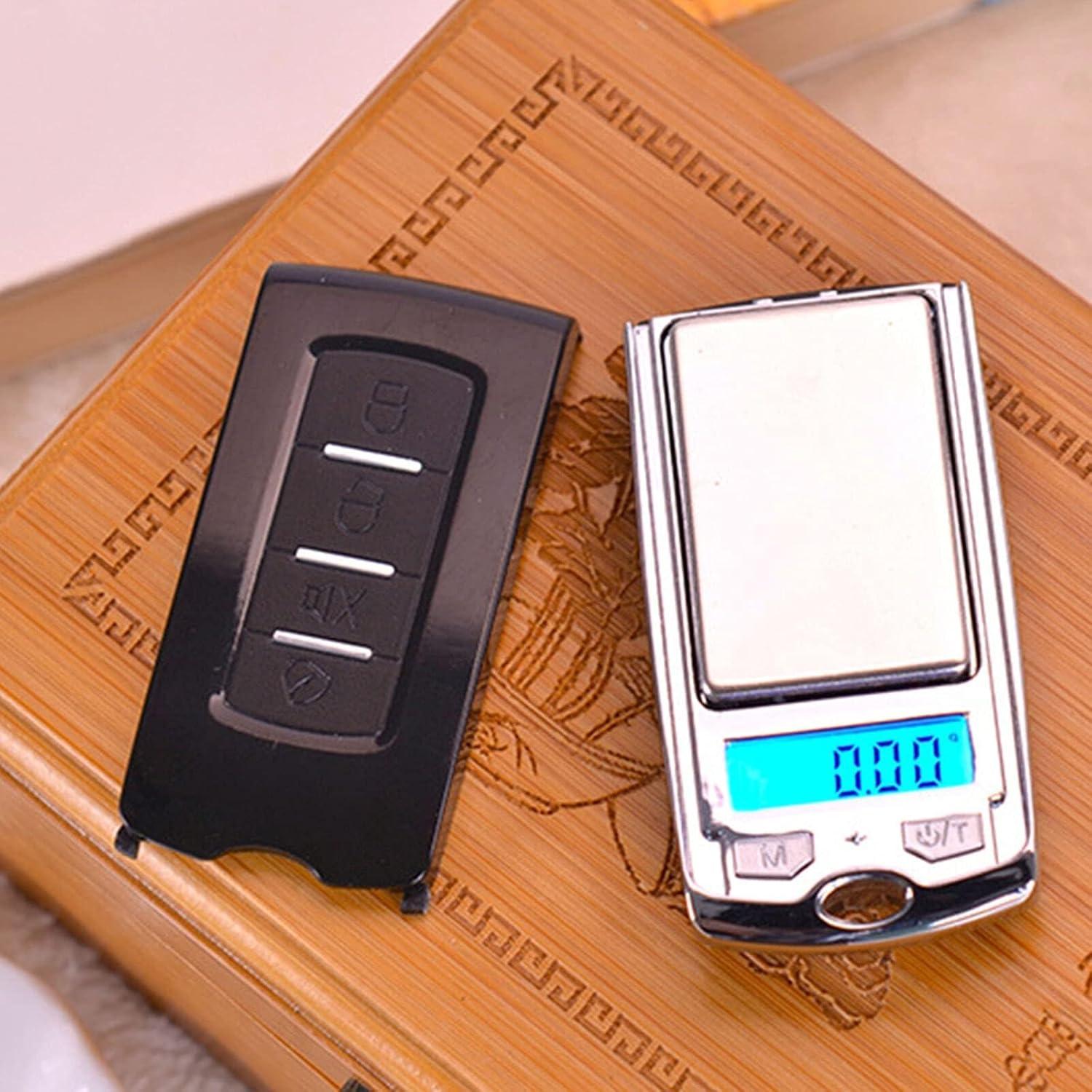 2 Pack 0.01g/200g Mini Car Key LCD Digital Balance Weight Pocket Jewelry Diamond Herb Food Scale Multi-Function Car Key Shape Electronic Scale