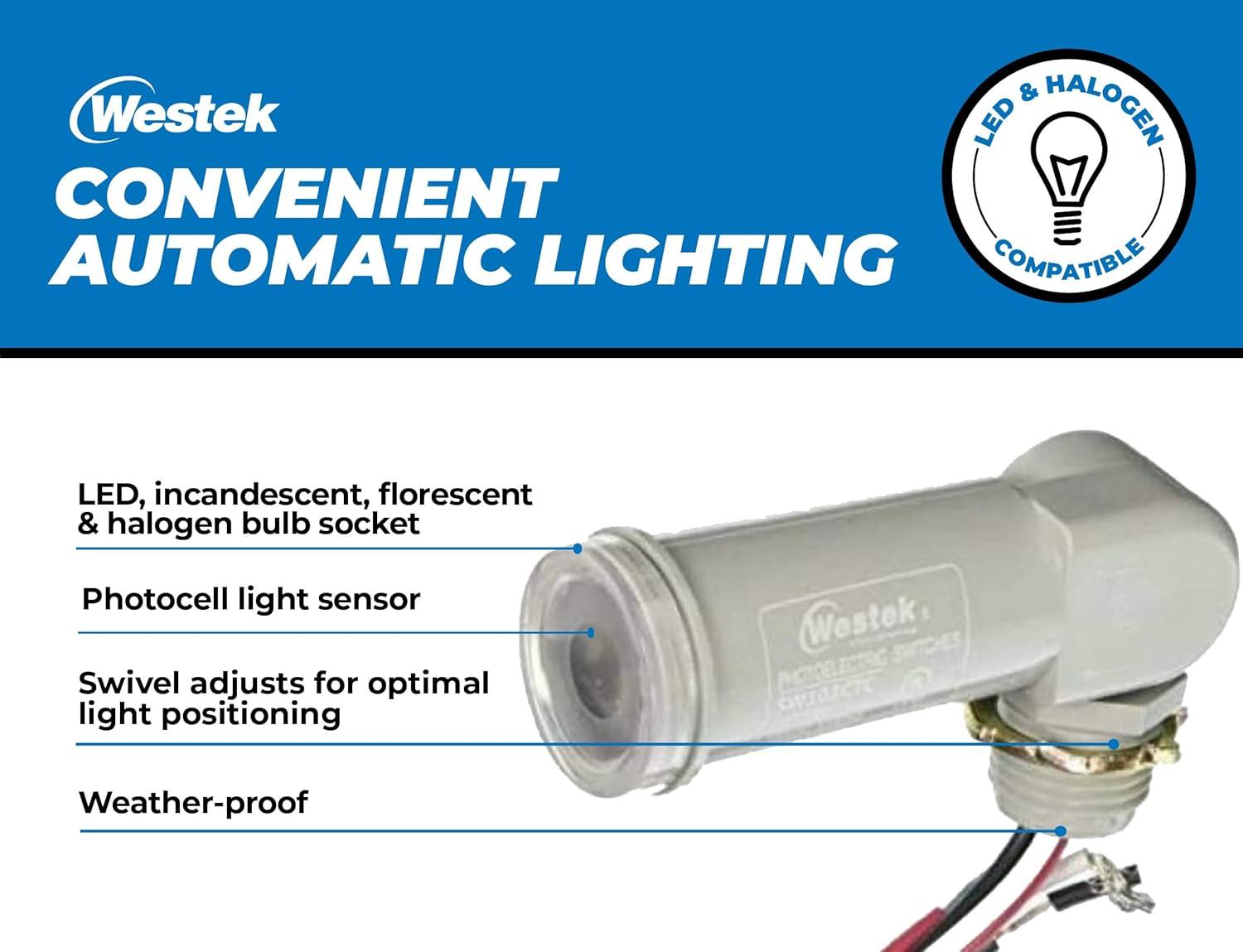 Amertac Black Photoelectric Swivel Eye Light Control 1 pk
