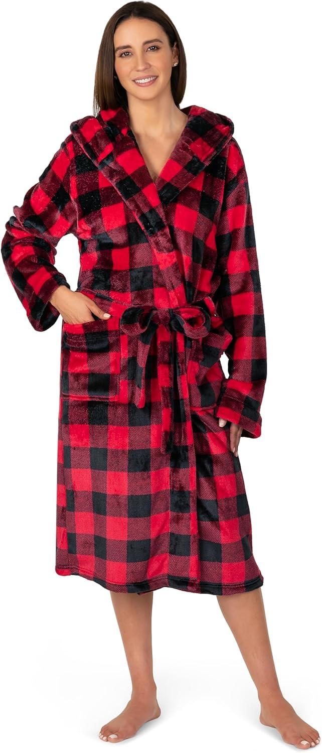 PAVILIA Fleece Robe For Women, Plush Warm Bathrobe, Fluffy Soft Spa Long Lightweight Fuzzy Cozy, Satin Trim