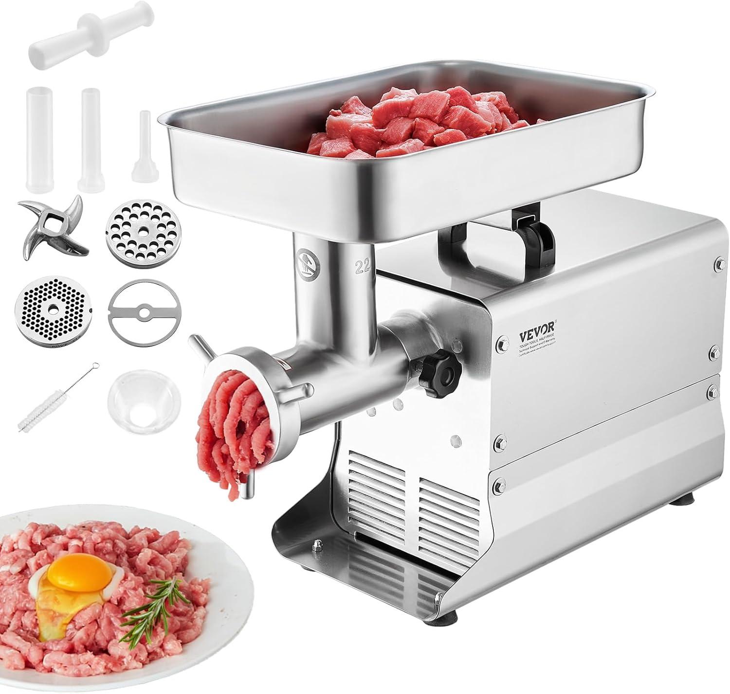 VEVOR Stainless Steel Electric Commercial Meat Grinder with Sausage Maker