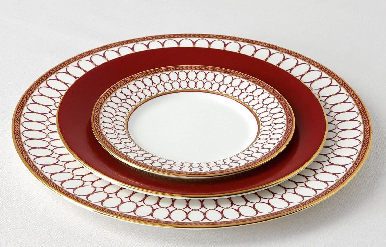 Renaissance Red and Gold Porcelain Soup Plate