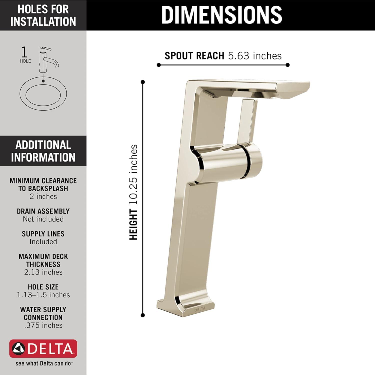 Pivotal Single Hole Bathroom Faucet with Drain Assembly and Diamond™ Seal Technology