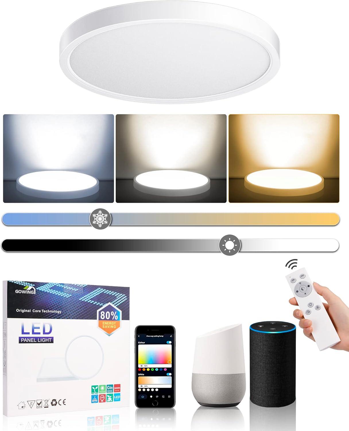 Smart Dimmable LED Ceiling Light with Remote Control