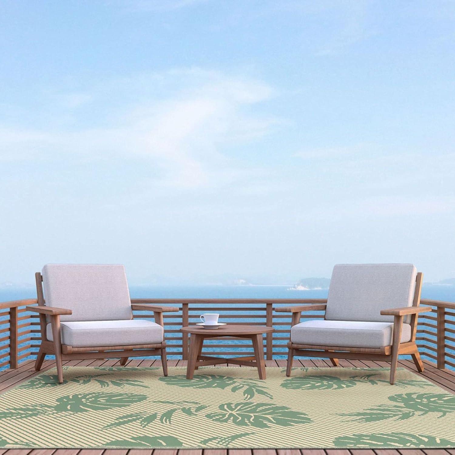 Tommy Bahama Palm Coastal Indoor/Outdoor Area Rug, Beige/Green