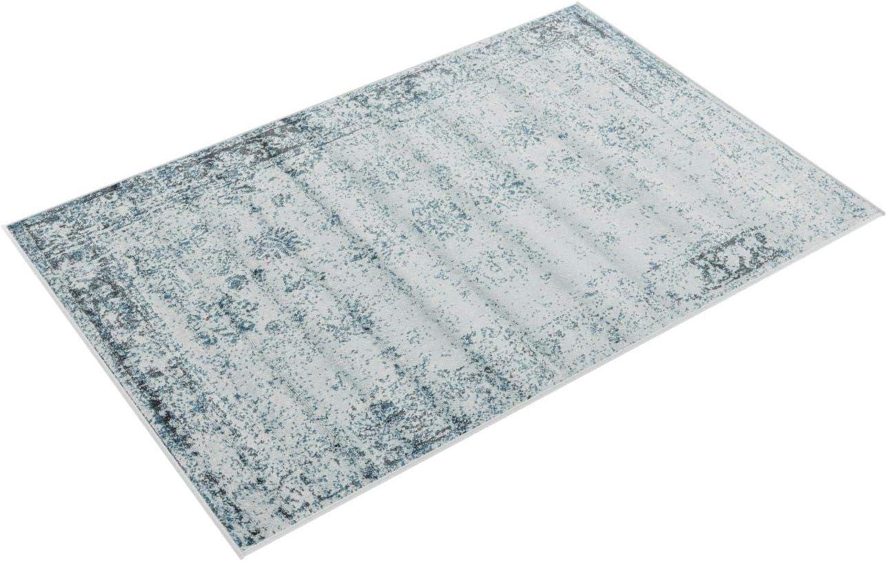 Unique Loom 4' 0 x 6' 0 Sofia Casino Light Blue Area Rug