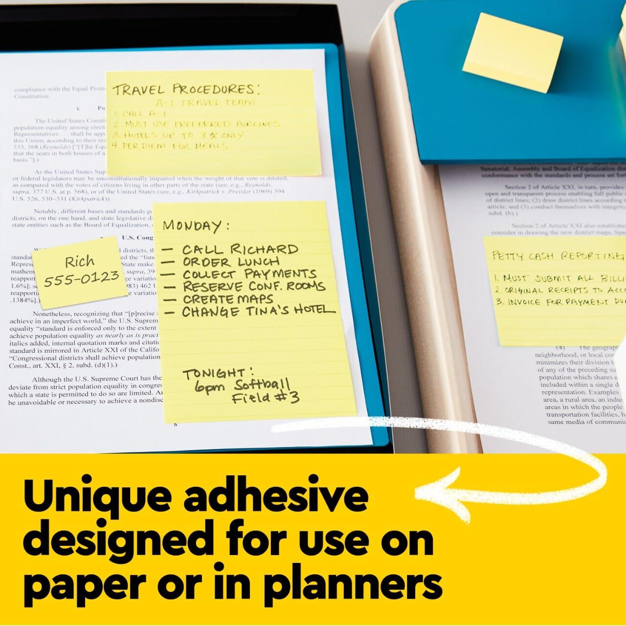 Post-it Notes, 3 in x 3 in, 18 Sticky Notes Pads, 100 Sheets per Pad, The Iconic Canary Yellow Note, School Supplies and Oﬃce Products