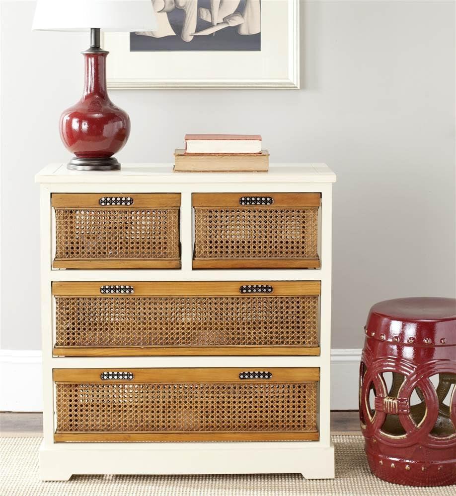 Jackson 4 Drawer Storage Unit - Barley/Cane Drawers - Safavieh.