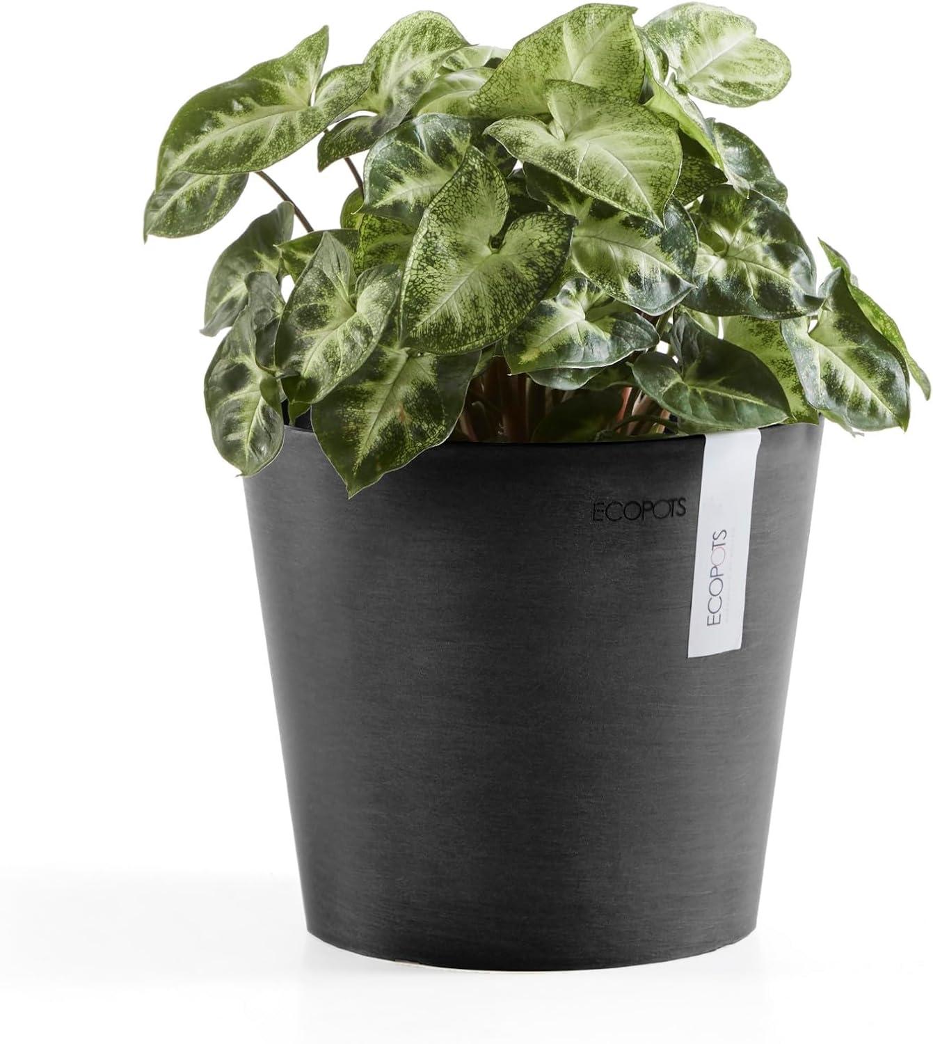 Ecopots Ecopots Indoor/Outdoor Modern Round Recycled Plastic Planter Flower Pot