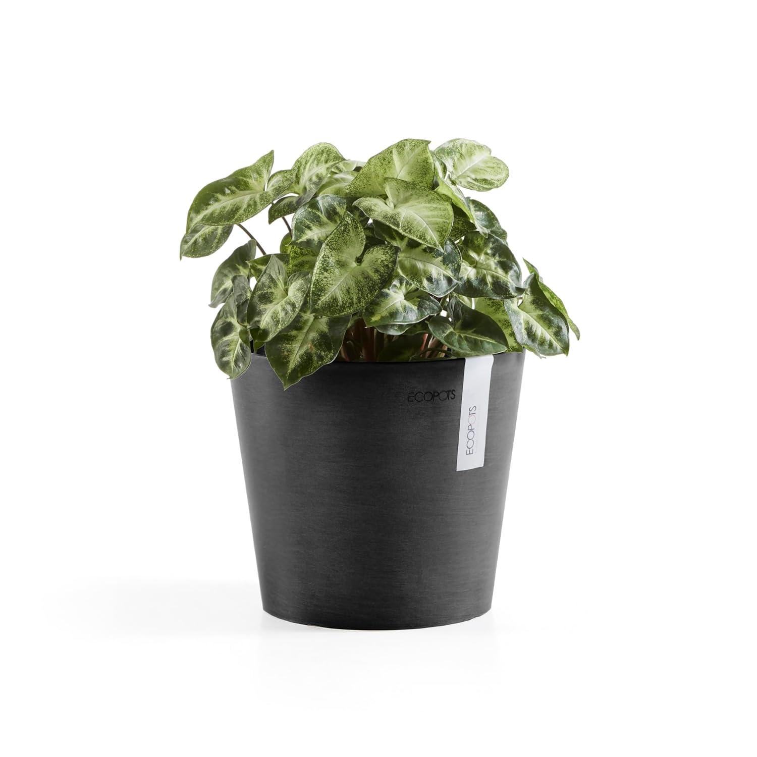 Ecopots Ecopots Indoor/Outdoor Modern Round Recycled Plastic Planter Flower Pot