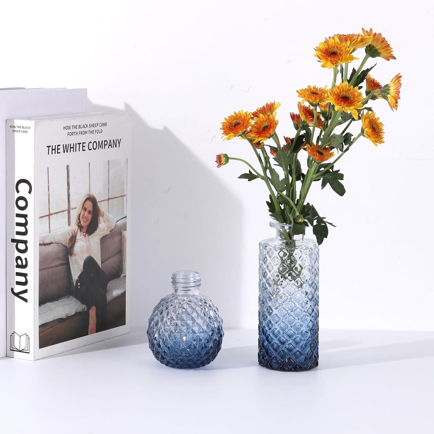Bud Vases Set of 12, Small Glass Vases for Centerpieces, Small Flower Vases for Centerpieces, Vintage Mini Vase, Clear Bud Vase for Wedding Table Decor
