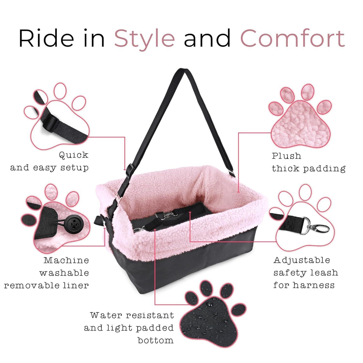 ATCHISON Washable, adjustable, and collapsible pet travel carrier bed