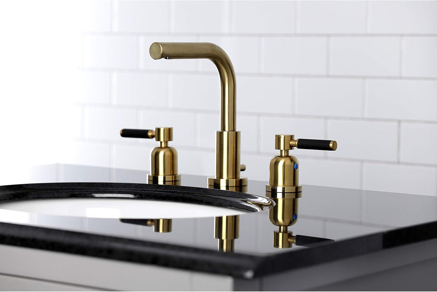 Kingston Brass Kingston Brass Kaiser Two-Handle 3-Hole Deck Mount Widespread Bathroom Faucet with Brass Pop-Up Drain FSC8955DL