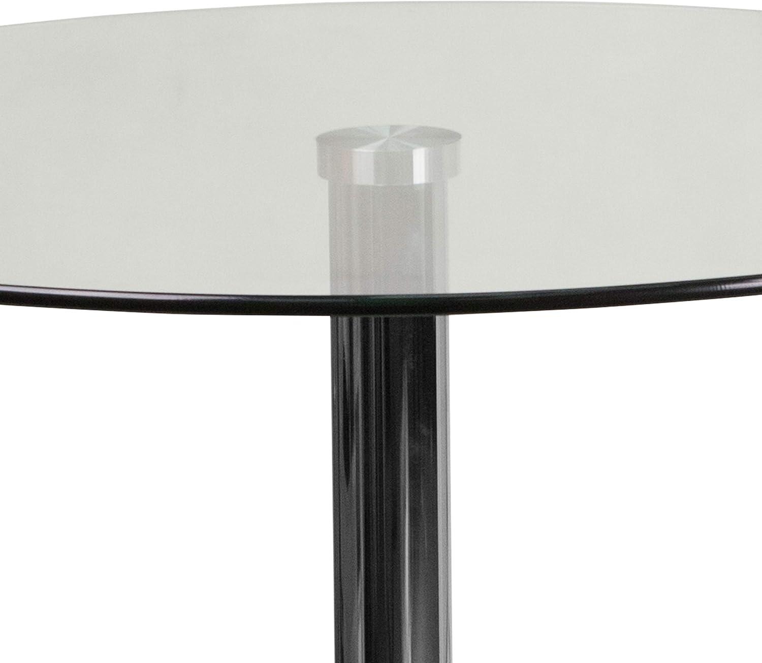 Flash Furniture 23.5'' Round Glass Table with 35.5''H Chrome Base