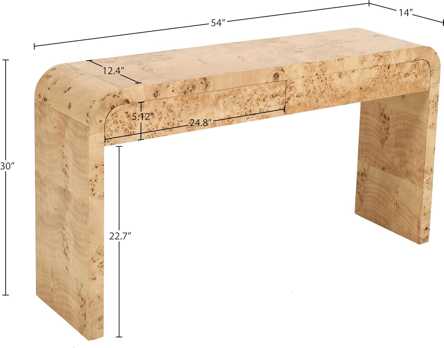 Meridian Furniture Cresthill Natural Ash Console Table