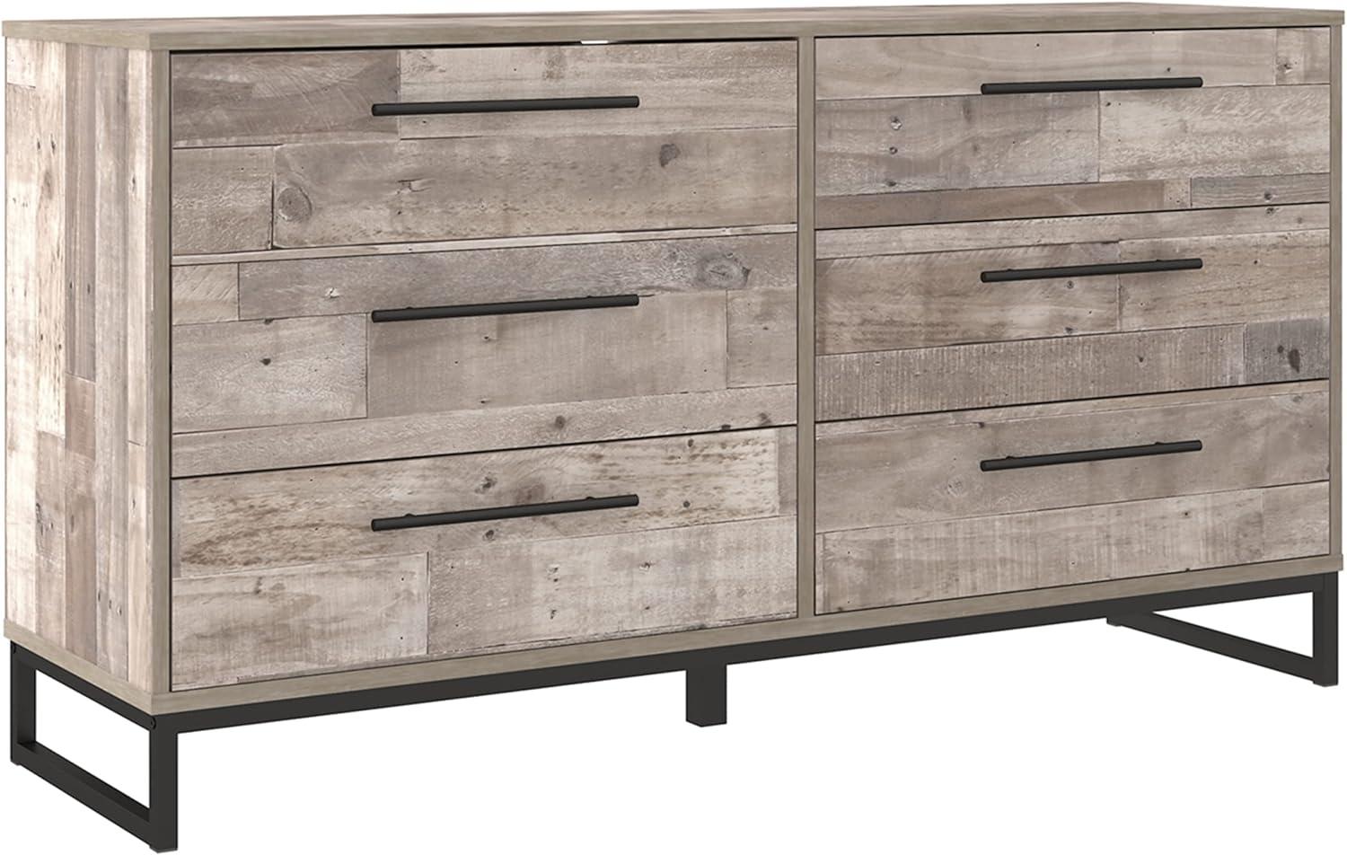 Signature Design by Ashley Casual Neilsville 6 Drawer Dresser, Whitewash