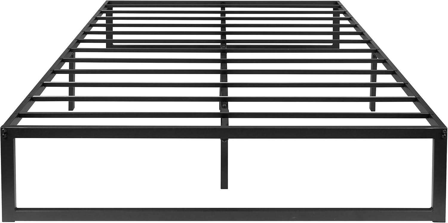 Flash Furniture 14 Inch Metal Platform Bed Frame - No Box Spring Needed with Steel Slat Support and Quick Lock Functionality