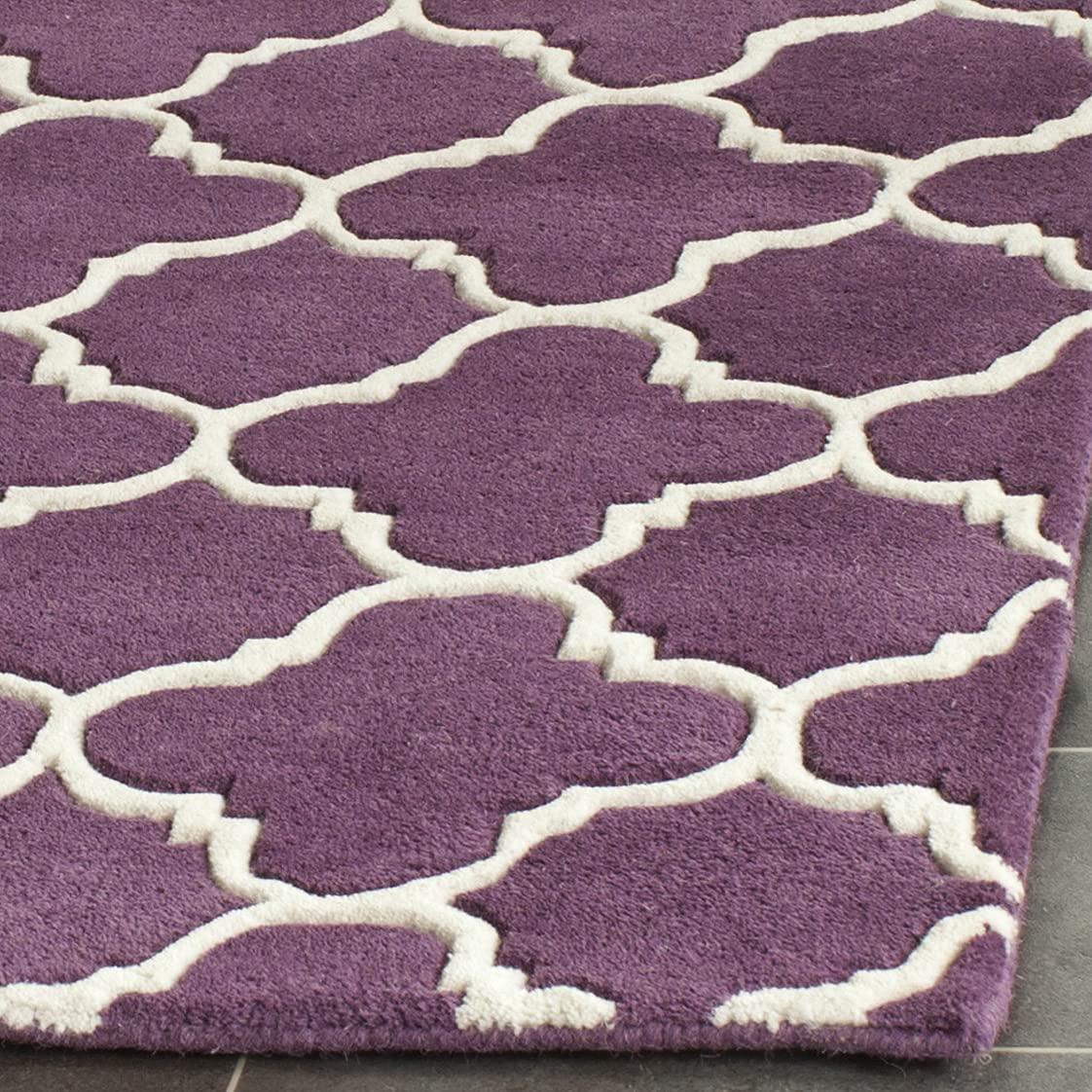 Chatham CHT717 Tufted Indoor Area Rug - Purple/Ivory - 6'x9' - Safavieh