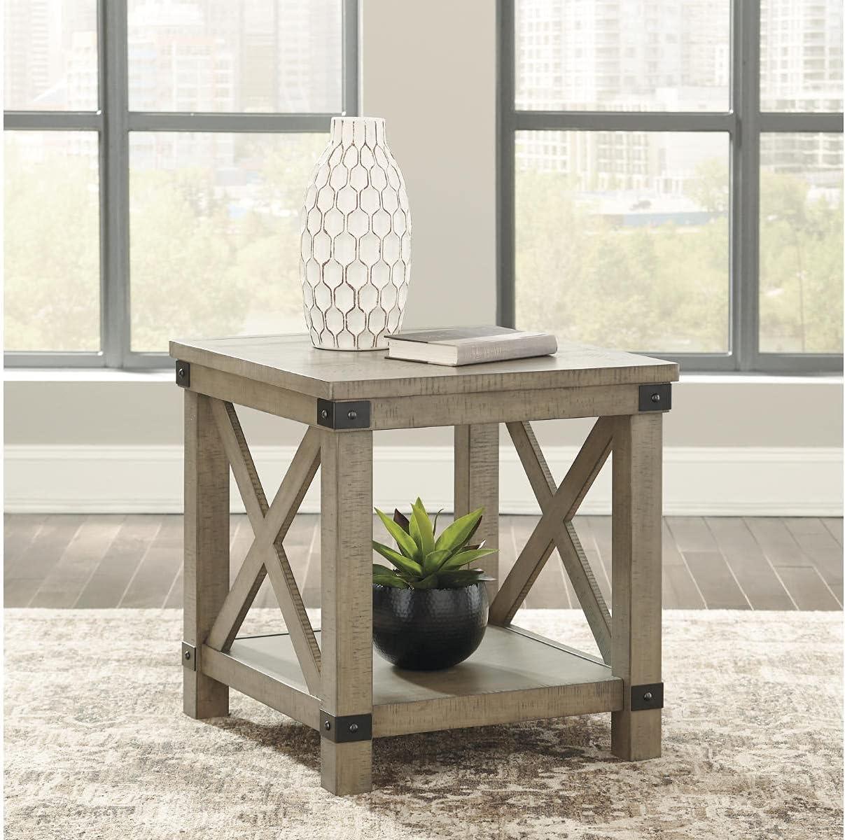 Signature Design by Ashley Casual Aldwin End Table  Gray