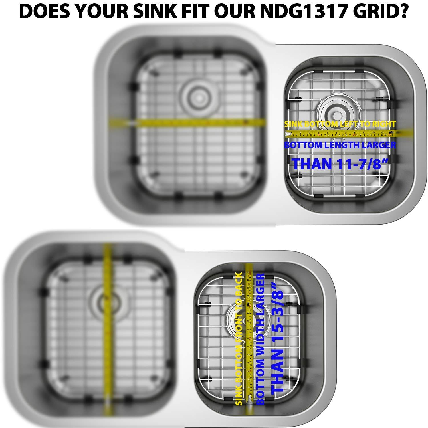 11.85-in x 15.47-in Rear Drain Heavy-Duty Stainless Steel Sink Grid