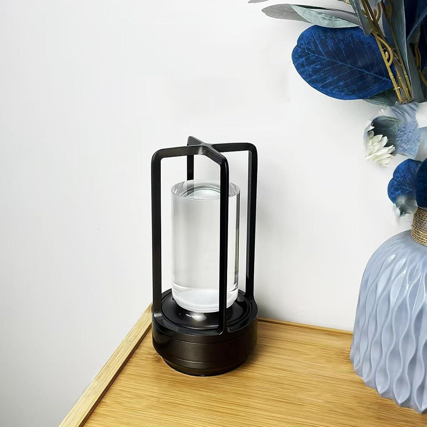 Jkung Portable Metal Table Lamp Touch Control Adjustable Dimmable Flicker Free Rechargeable Cordless Battery Powered Small Desk Lamp